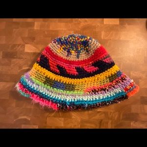 Rat hat crochet multi bucket knit hat, hand-knit in Italy